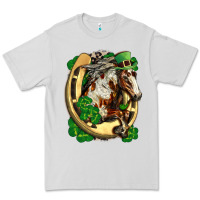 Dove Grey Horse with horseshoe st patricks day Premium Tee - FaDigitalArtStudio