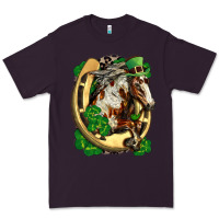 Plum Horse with horseshoe st patricks day Premium Tee - FaDigitalArtStudio