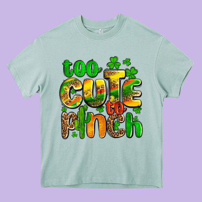 St. Patrick's Too Cute To Pinch Heavy Core Tee Designed By Oliviacreatesart