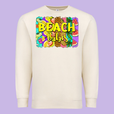 Beach Vibes Summer Brushstroke Premium Sweatshirt Designed By Jasminsmagicworld