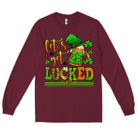 Burgundy lets get lucked up st patricks Long Sleeve Tee - LillyAllenDesigns