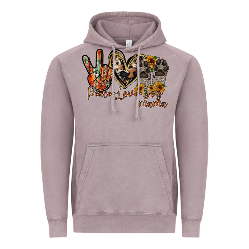 Peace Love Dog Mama Vintage Hoodie by RacoonDesign | Teevron