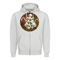 Dove Grey Merry Christmas Baseball Zipper Hoodie - RanaPortraitStore