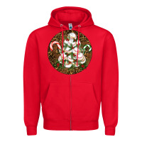 Red Merry Christmas Baseball Zipper Hoodie - RanaPortraitStore