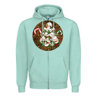 Seafoam Merry Christmas Baseball Zipper Hoodie - RanaPortraitStore