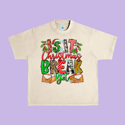 Is It Christmas Break Yet Urban Heavy Tee Designed By Cowhidedigitalart