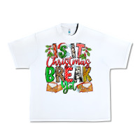 White Is It Christmas Break Yet Urban Heavy Tee - CowhideDigitalArt