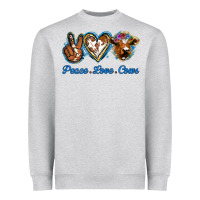 Heather Grey Peace Love Cows Heavyweight Sweatshirt - Jasminsmagicworld