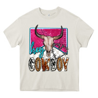 Cream western hey cowboy Heavy Core Tee - OliviaCreatesArt