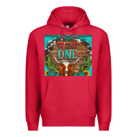 Cardinal wild one longhorn gemstones cactus and sunflowers Premium Hoodie - Artiststas