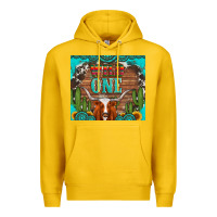 Lemon wild one longhorn gemstones cactus and sunflowers Premium Hoodie - Artiststas