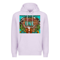 Lilac wild one longhorn gemstones cactus and sunflowers Premium Hoodie - Artiststas