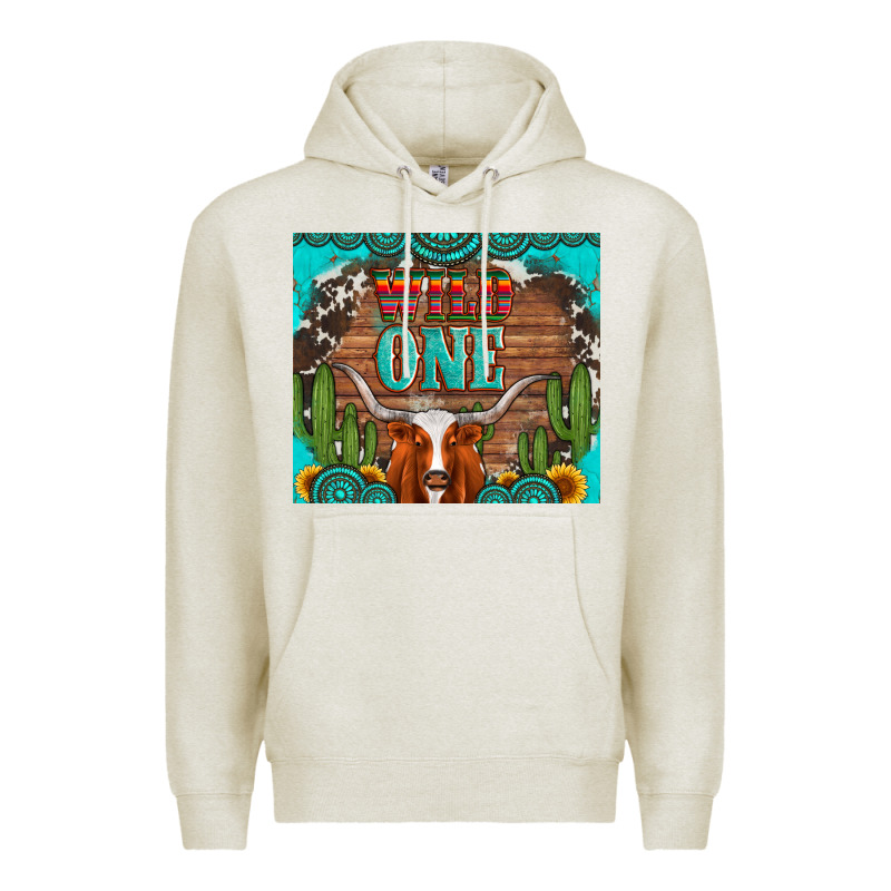 Wild One Longhorn Gemstones Cactus And Sunflowers Premium Hoodie by Artiststas | Teevron