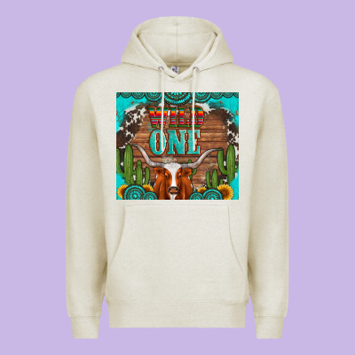 Wild One Longhorn Gemstones Cactus And Sunflowers Premium Hoodie Designed By Artiststas