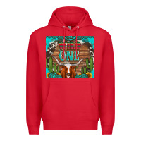 Red wild one longhorn gemstones cactus and sunflowers Premium Hoodie - Artiststas