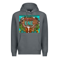 Rock wild one longhorn gemstones cactus and sunflowers Premium Hoodie - Artiststas