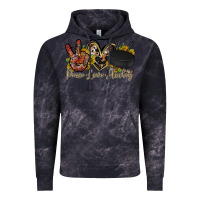 Cloud Black peace love hockey Vintage Hoodie - RacoonDesign