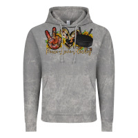 Cloud Rock peace love hockey Vintage Hoodie - RacoonDesign