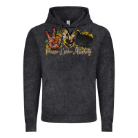 Vintage Black peace love hockey Vintage Hoodie - RacoonDesign
