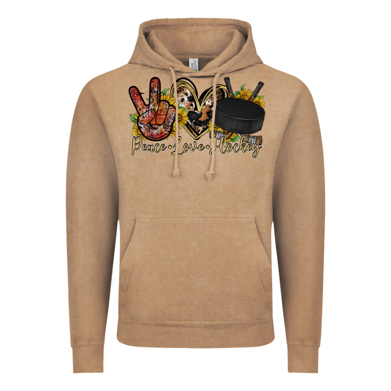 Peace Love Hockey Vintage Hoodie by RacoonDesign | Teevron