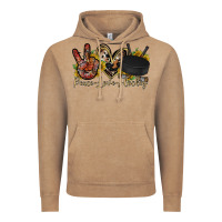 Vintage Coffee peace love hockey Vintage Hoodie - RacoonDesign
