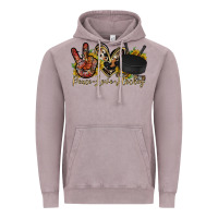 Vintage Zinc peace love hockey Vintage Hoodie - RacoonDesign