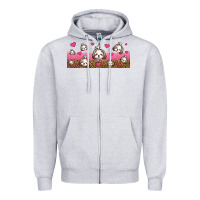 Heather Grey shih tzu dogs libbey glass Zipper Hoodie - Jasminsmagicworld