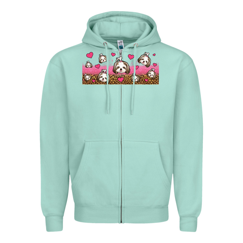 Shih Tzu Dogs Libbey Glass Zipper Hoodie by Jasminsmagicworld | Teevron