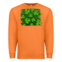 Carrot st patrick's day shamrock and plaid distressed background Premium Sweatshirt - RanaPortraitStore