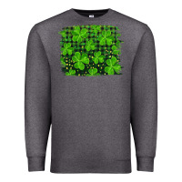Charcoal Heather st patrick's day shamrock and plaid distressed background Premium Sweatshirt - RanaPortraitStore