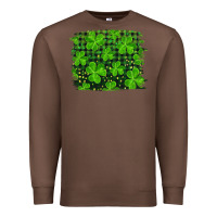 Chestnut st patrick's day shamrock and plaid distressed background Premium Sweatshirt - RanaPortraitStore