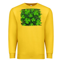 Lemon st patrick's day shamrock and plaid distressed background Premium Sweatshirt - RanaPortraitStore