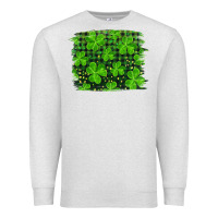 Oatmeal Heather st patrick's day shamrock and plaid distressed background Premium Sweatshirt - RanaPortraitStore