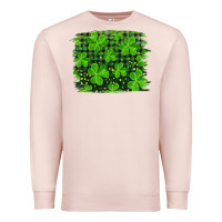 Pale Pink st patrick's day shamrock and plaid distressed background Premium Sweatshirt - RanaPortraitStore