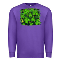 Purple st patrick's day shamrock and plaid distressed background Premium Sweatshirt - RanaPortraitStore