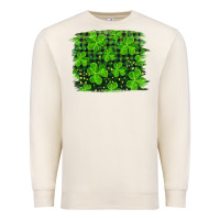 Sandshell st patrick's day shamrock and plaid distressed background Premium Sweatshirt - RanaPortraitStore
