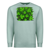 Seafoam st patrick's day shamrock and plaid distressed background Premium Sweatshirt - RanaPortraitStore
