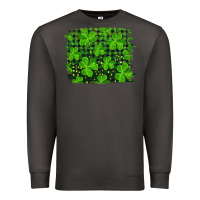 Smoke st patrick's day shamrock and plaid distressed background Premium Sweatshirt - RanaPortraitStore