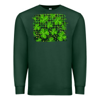Sports Green st patrick's day shamrock and plaid distressed background Premium Sweatshirt - RanaPortraitStore