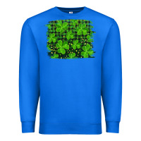 True Royal st patrick's day shamrock and plaid distressed background Premium Sweatshirt - RanaPortraitStore