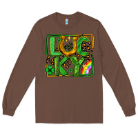 Chestnut lucky horseshoe st patricks day leopard frame Long Sleeve Tee - LillyAllenDesigns