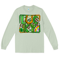 Matcha lucky horseshoe st patricks day leopard frame Long Sleeve Tee - LillyAllenDesigns