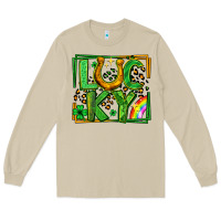 Mushroom lucky horseshoe st patricks day leopard frame Long Sleeve Tee - LillyAllenDesigns