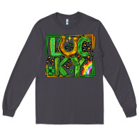 Smoke lucky horseshoe st patricks day leopard frame Long Sleeve Tee - LillyAllenDesigns