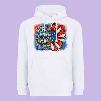 Patriotic Sunflower Land Of The Free Heavyweight Hoodie Designed By Jasminsmagicworld