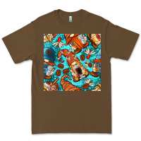 Cacao coffee and barista gnomes with glitter seamless pattern bbs Premium Tee - BundleAndBundleShop