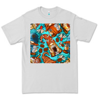 Dove Grey coffee and barista gnomes with glitter seamless pattern bbs Premium Tee - BundleAndBundleShop