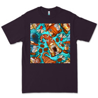 Plum coffee and barista gnomes with glitter seamless pattern bbs Premium Tee - BundleAndBundleShop