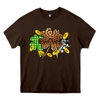 Chocolate Brown St. Patrick's Day shamrocks Heavy Core Tee - OliviaCreatesArt