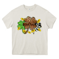 Cream St. Patrick's Day shamrocks Heavy Core Tee - OliviaCreatesArt